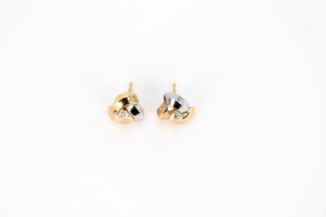 Pendientes Oro 18k Combinado