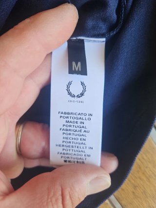 Tshirt M Fred Perry Azul Tamanho