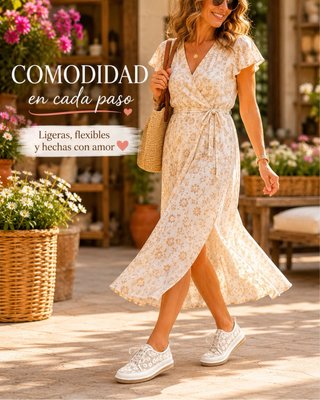 Zapatillas Blancas Flores Bordadas