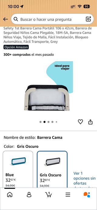 Barrera de seguridad para cama infantil