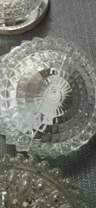 3 Lámparas Techo Vintage Cristal