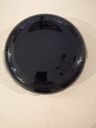 Centro de mesa de cristal negro y transparente