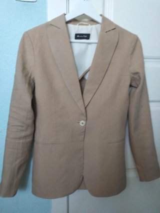 Chaqueta Massimo Dutti Lino Beige