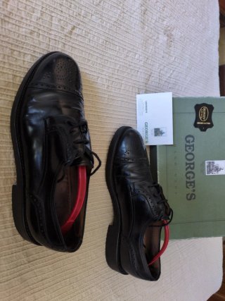 Zapatos George's Piel Hechos a Mano Negro Talla 39