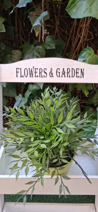 Pareja de jardineras escalera madera blanca