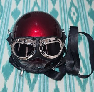 Bolso Vintage Casco Moto Gafas Retro