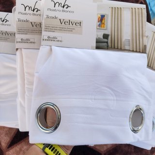 4 Tende Mastro Bianco Velvet 140x280 cm.