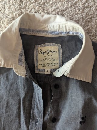 Camisa Pepe Jeans gris y blanca Talla S