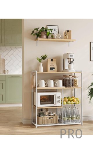 Estantería de Cocina con 2 Cestas de Malla Metálica VASAGLE