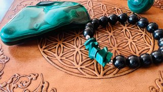 Pulsera Azabache y Malaquita