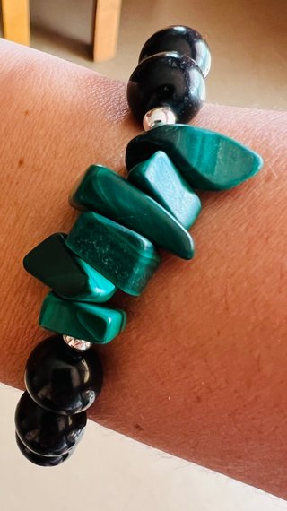 Pulsera Azabache y Malaquita