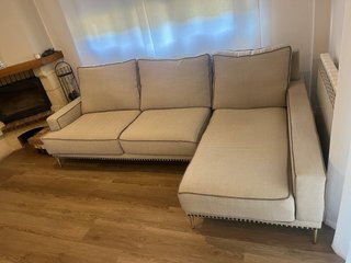 Sofá Chaiselongue Beige Tela