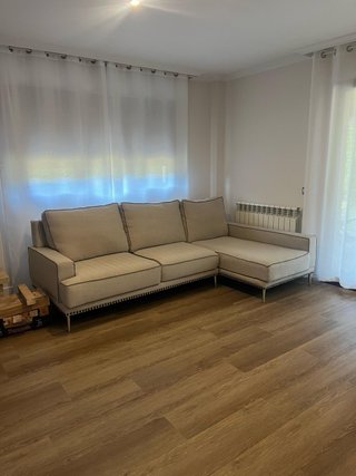 Sofá Chaiselongue Beige Tela
