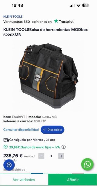Bolsa Herramientas Klein Tools MODbox 62203MB