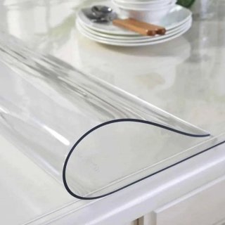 Protector mesa PVC amarillo trasparente 150×90 cm