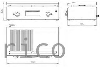 Plancha Gas Acero Rectificado Ranurada Serie 500 - PLC900RTRN