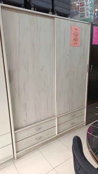 Armario corredero blanco y beige