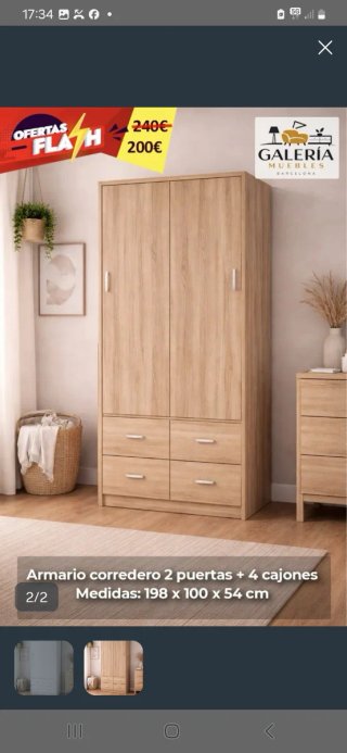 Armario corredero blanco y beige