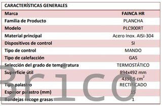 Plancha Gas Acero Rectificado Serie 500 - PLC900RT