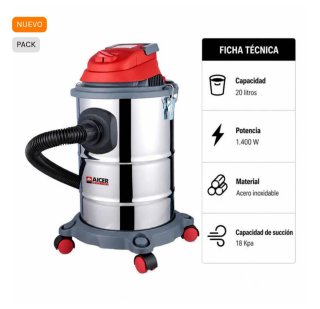 Pack Lijadora Pared + Aspiradora 20L Aicer