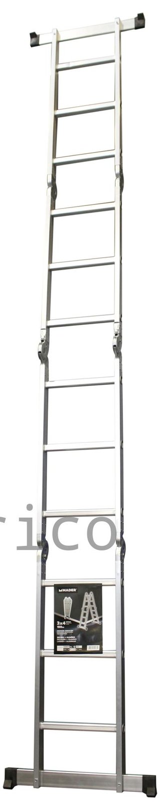 Escalera Multisusos Aluminio Profesional 4x3 Peldaños Plataforma - 10086