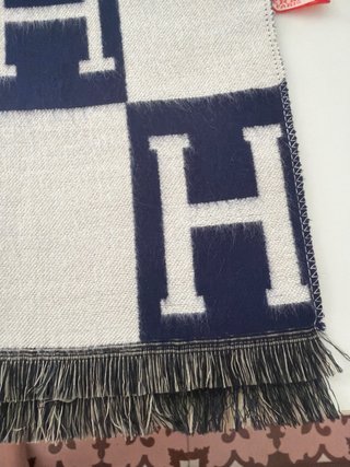 Bufanda Hermes Paris Azul y Blanco