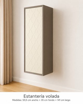 Estantería Volada Madera Grabada