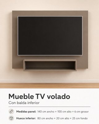 Estantería Volada Madera Grabada