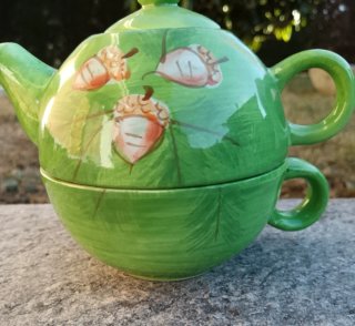 Set Teiera e Tazza Ceramica Decorata