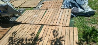 11 tarimas madera 1m2 + 7 medias