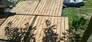 11 tarimas madera 1m2 + 7 medias