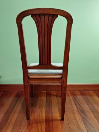 Mesa y Silla madera cerezo Roche-Bobois