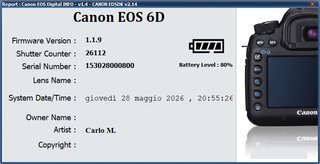 Canon EOS 6D Fotocamera Digitale 20.2 Mpx