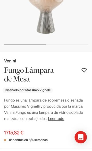 Lámpara retro vintage 'Fungo' Venini 1955