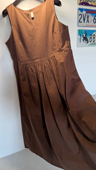 Abito smanicato Vintage Dressing marrone