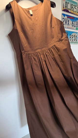 Abito smanicato Vintage Dressing marrone