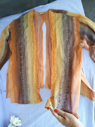 Kimono corto manica lunga aperto