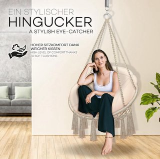 Silla Colgante Boho Beige Nueva