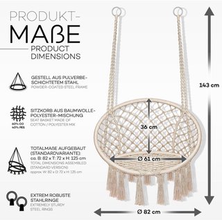 Silla Colgante Boho Beige Nueva