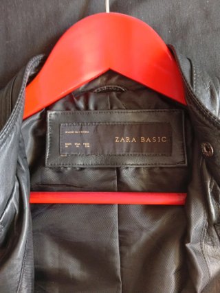 Chaqueta Cuero Negra Zara
