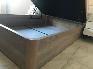 Canapé abatible madera beige/marrón