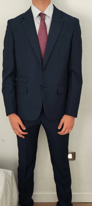 Traje de chaqueta azul juvenil Talla M