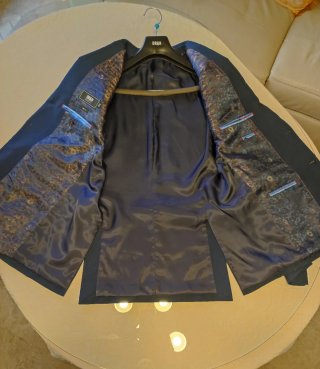 Traje de chaqueta azul juvenil Talla M