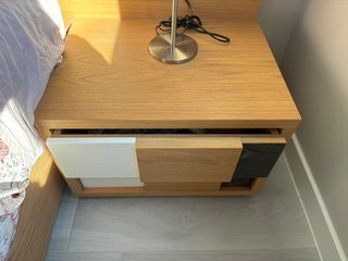 Conjunto cabecero y mesillas madera maciza