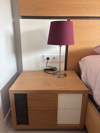 Conjunto cabecero y mesillas madera maciza