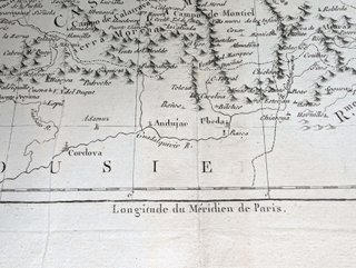 1780 Antiguo mapa Extremadura, Castilla, Valencia
