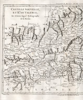 1780 Antiguo mapa Extremadura, Castilla, Valencia