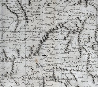 1780 Antiguo mapa Extremadura, Castilla, Valencia