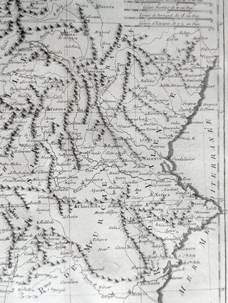 1780 Antiguo mapa Extremadura, Castilla, Valencia