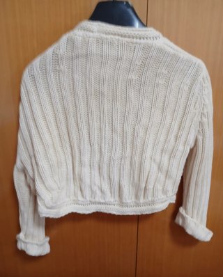 Chaqueta torera Zara punto beige Talla M